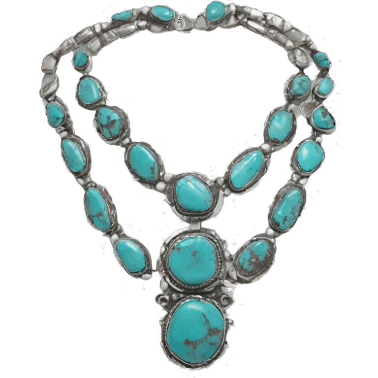 Western silver turquoise necklace  emoji