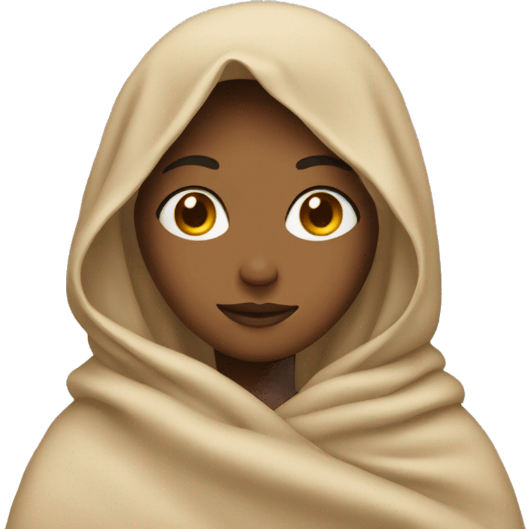 girl covered in beige blanket emoji