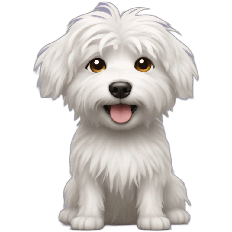 Little white dog with shaggy hair emoji