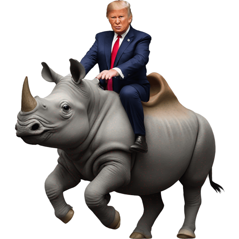 Donald trump riding a rhino emoji