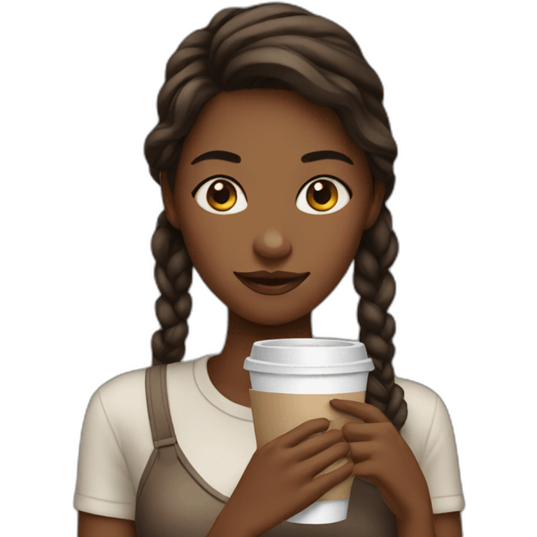 Girl with coffee emoji