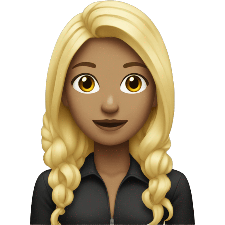 Blonde girl with black gloriole emoji