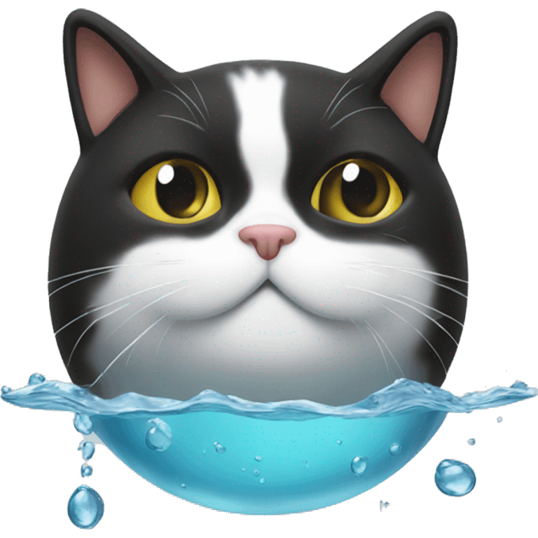 Chat qui boit de l'eau  emoji