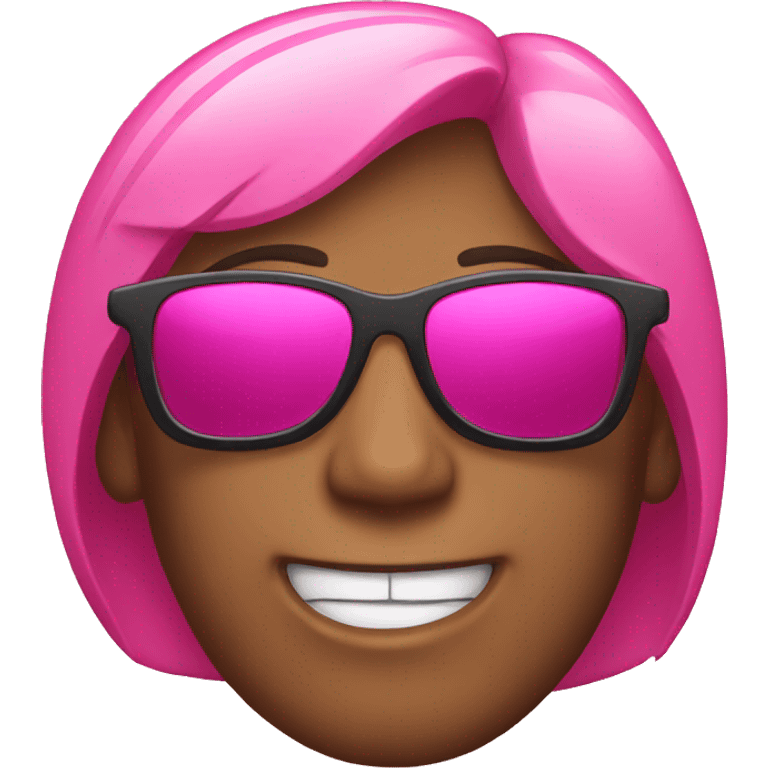 Emoji with pink sunglasses emoji