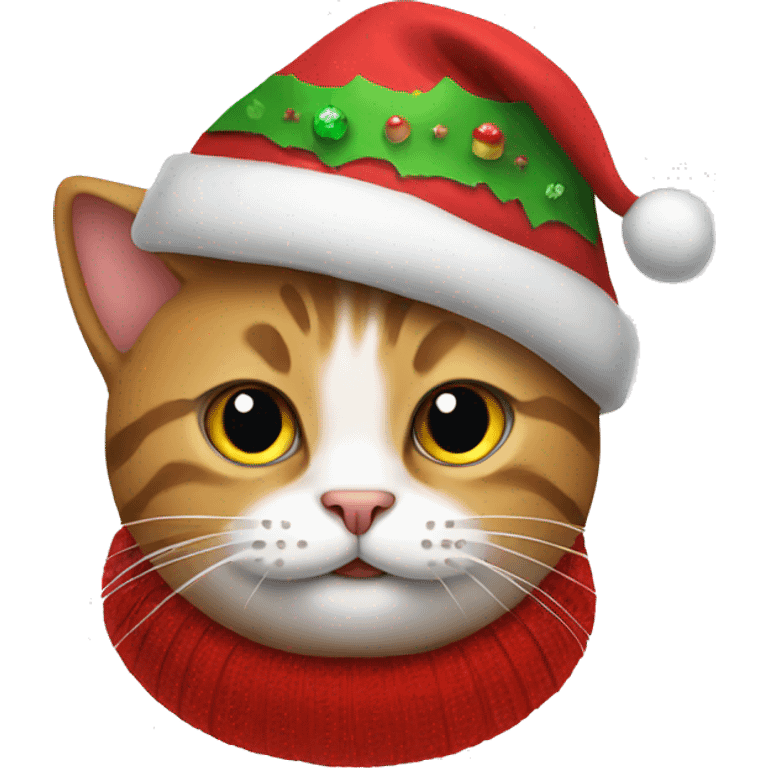 cat wearing a christmas hat  emoji