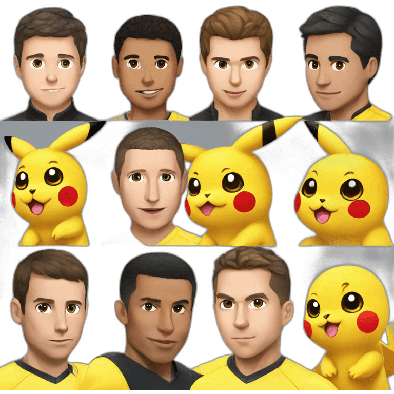 Pikachu macron ronaldo emoji