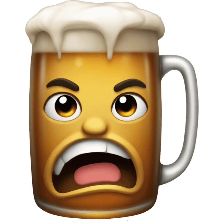 Angry beer emoji