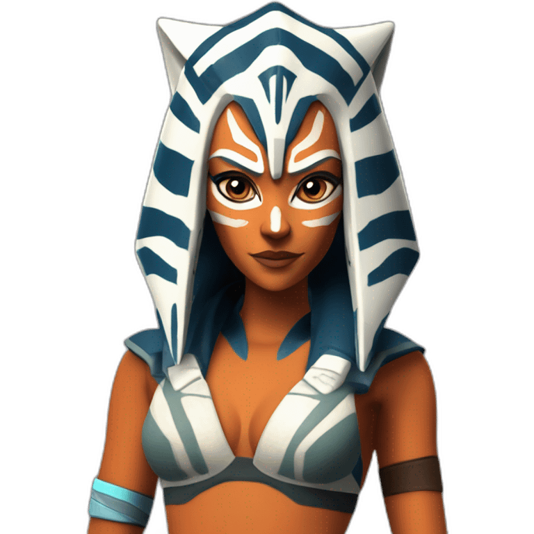 Sexy Ahsoka Tano (portrait, front facing) bikini (small horns) (clone wars season 7) emoji