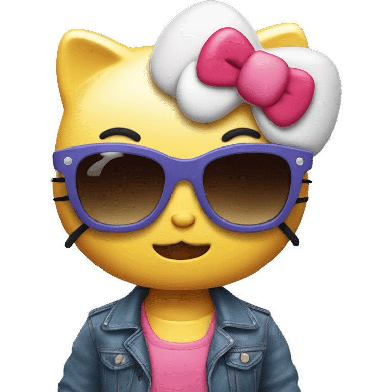 Hello kitty wearing sunglasses emoji