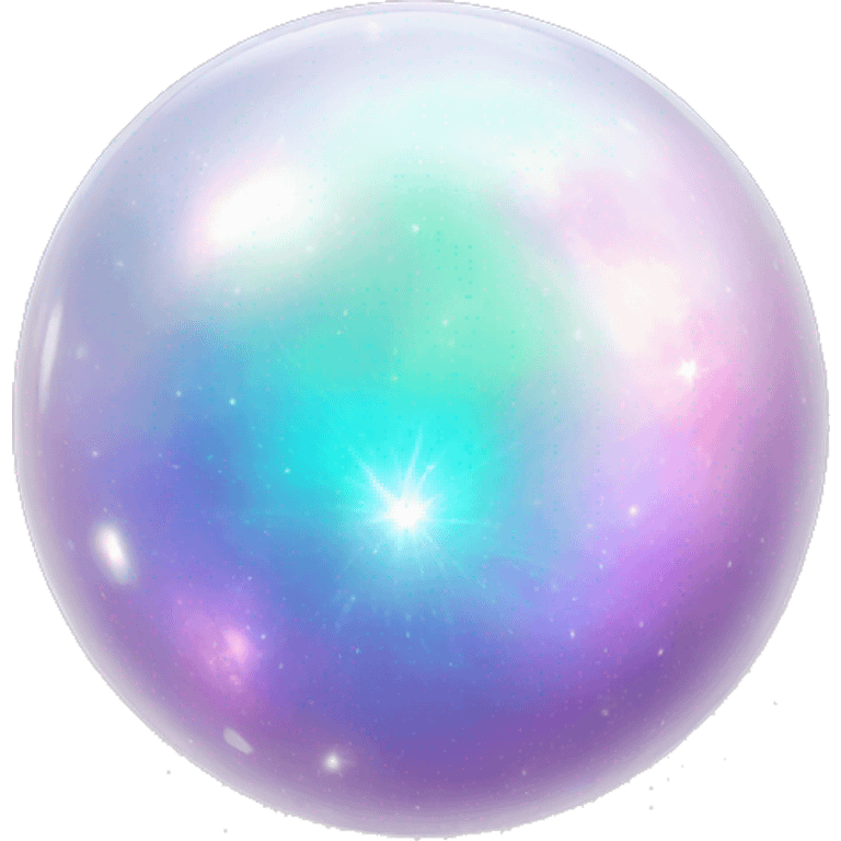 Pastel white iridescent nebula crystal orb emoji