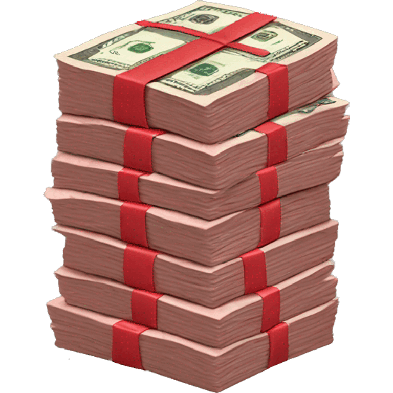 Stack of red dollars emoji