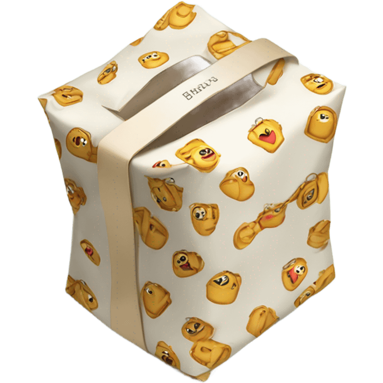 birkin bag in wrapping paper Christmas gift  emoji