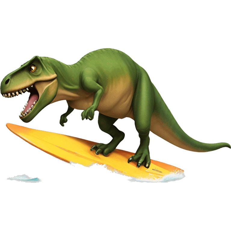 T. rex surfing emoji