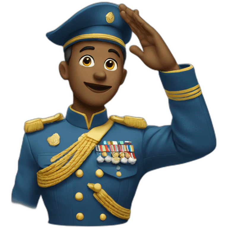 the genie doing a military salute emoji