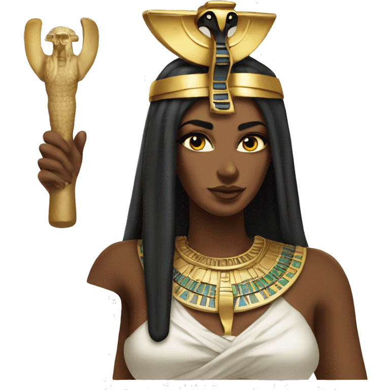 Goddess isis with ankh emoji