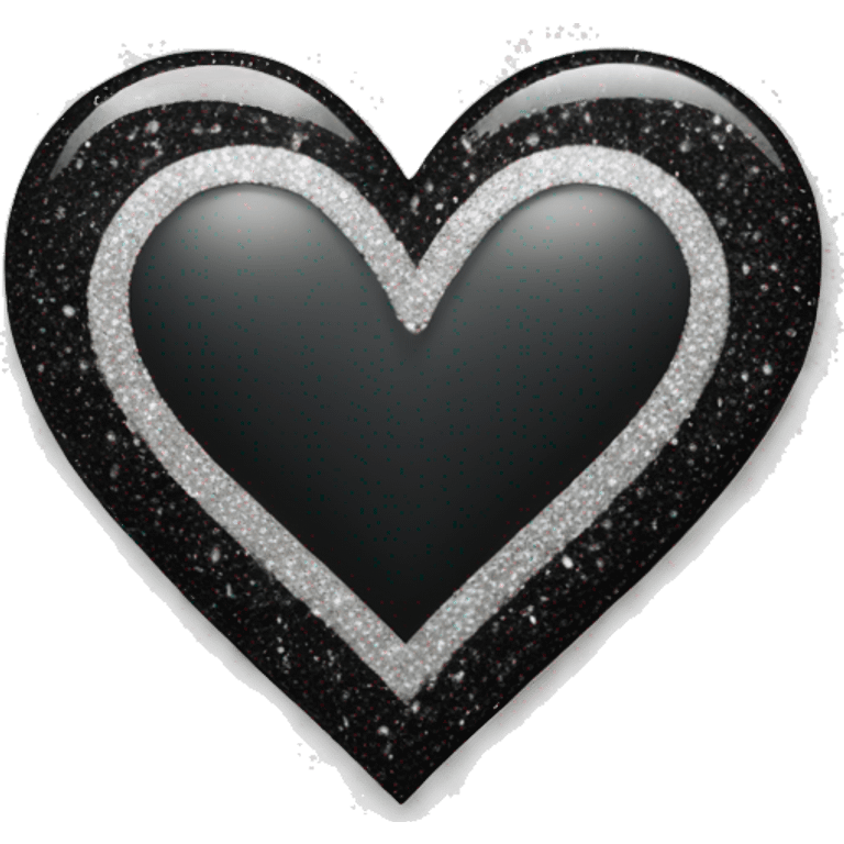 a heart with black and white gradient and with sparkles emoji