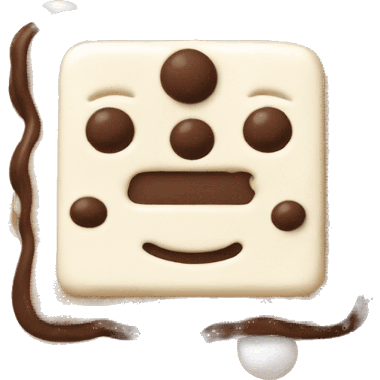 A graham cracker sandwich with melted marshmallow and chocolate in the center emoji