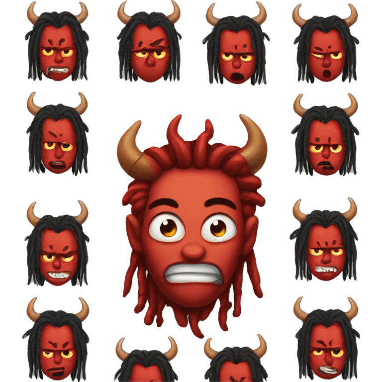 devil emoji with dreads emoji