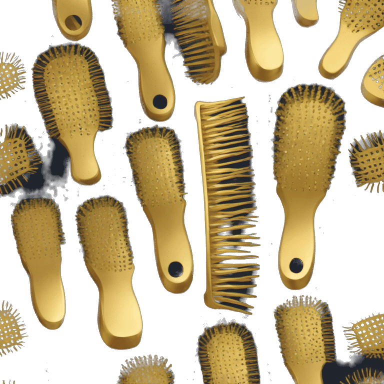 Gold hairbrush  emoji