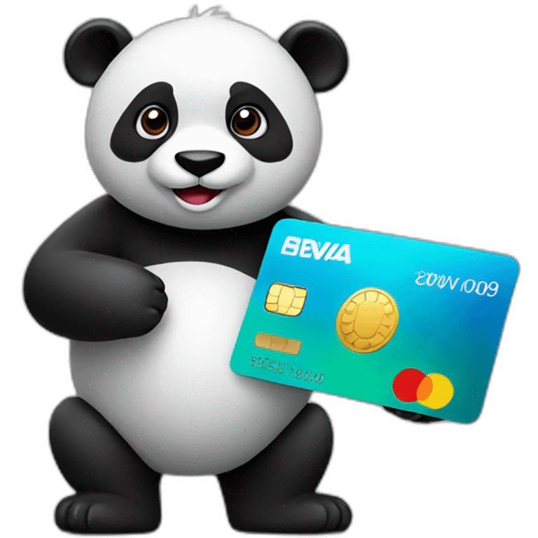 Panda with Bank card and computer emoji