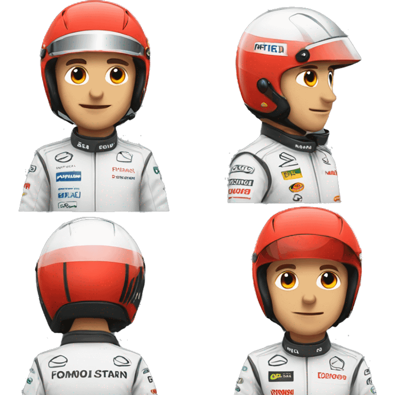 F1 driver with helmet emoji