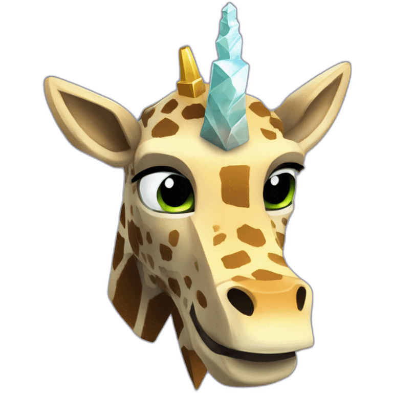 Minecraft Black Jiraffe Head With Diamond Unicorn Horn and Lazer Eyes emoji