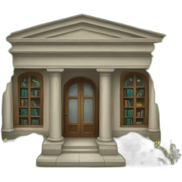 a small library standing in a garden emoji