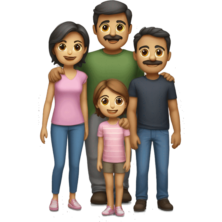 Familia de 4 personas y dos varones emoji