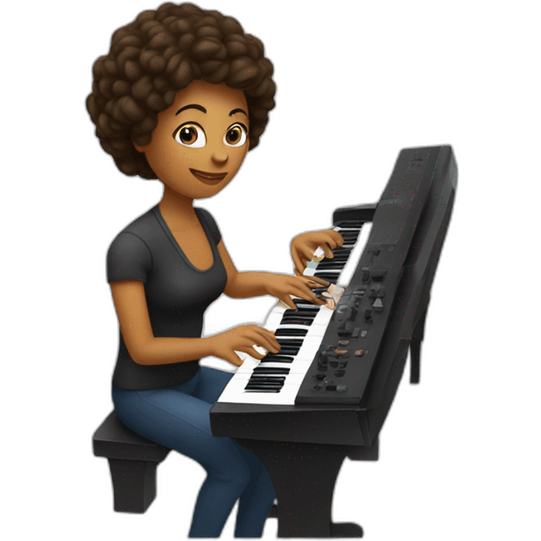 woman playing synthesizer emoji