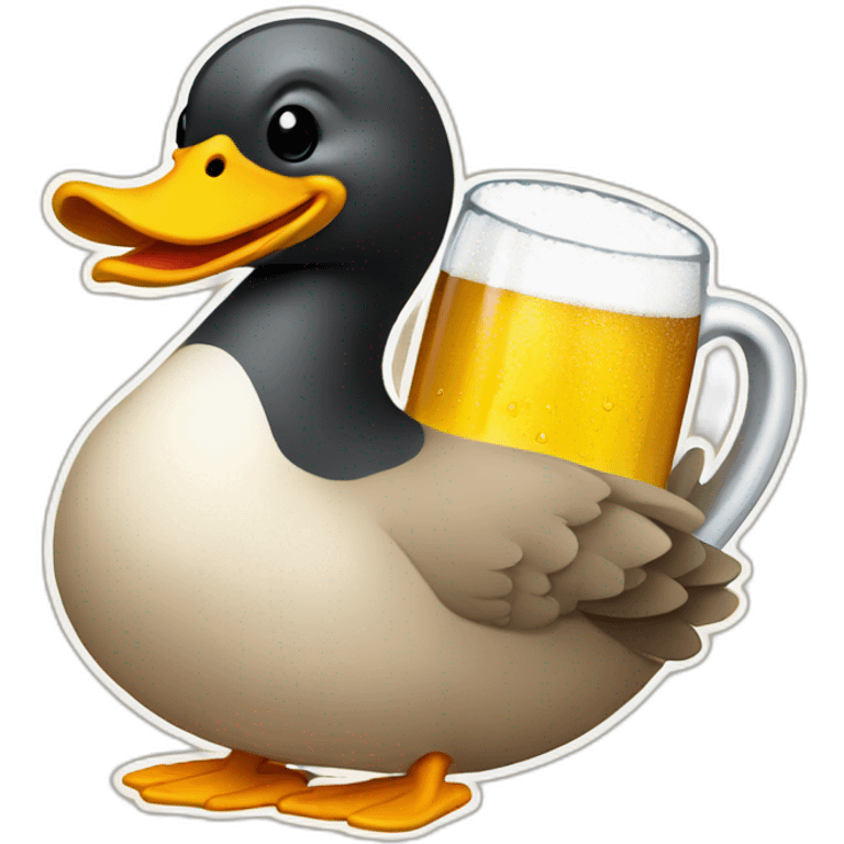 pato bebiendo jarra cerveza emoji