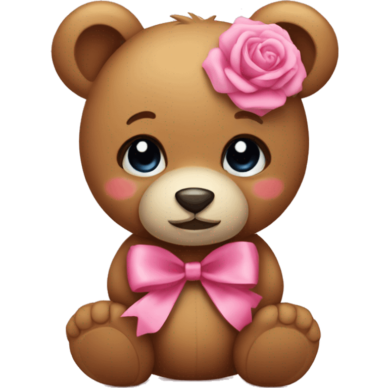 teddybear with a rosa bow emoji