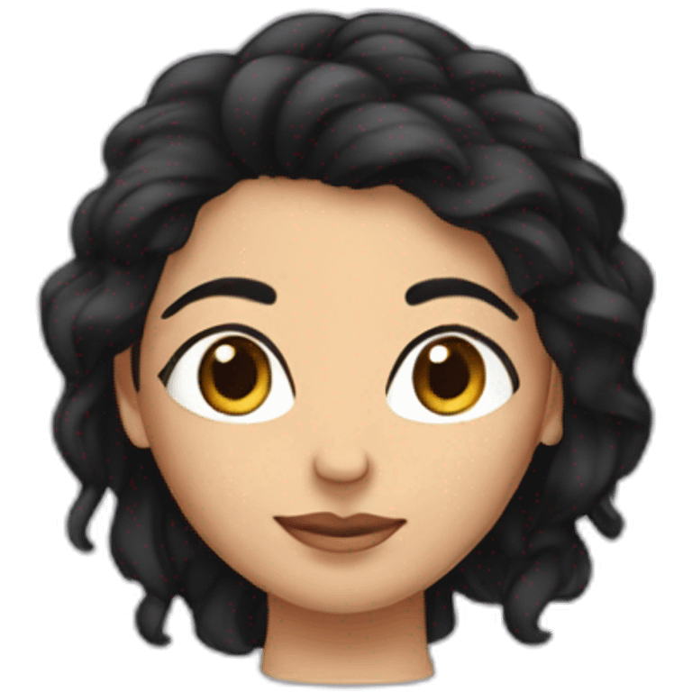 Black hair Dalia with name as text emoji