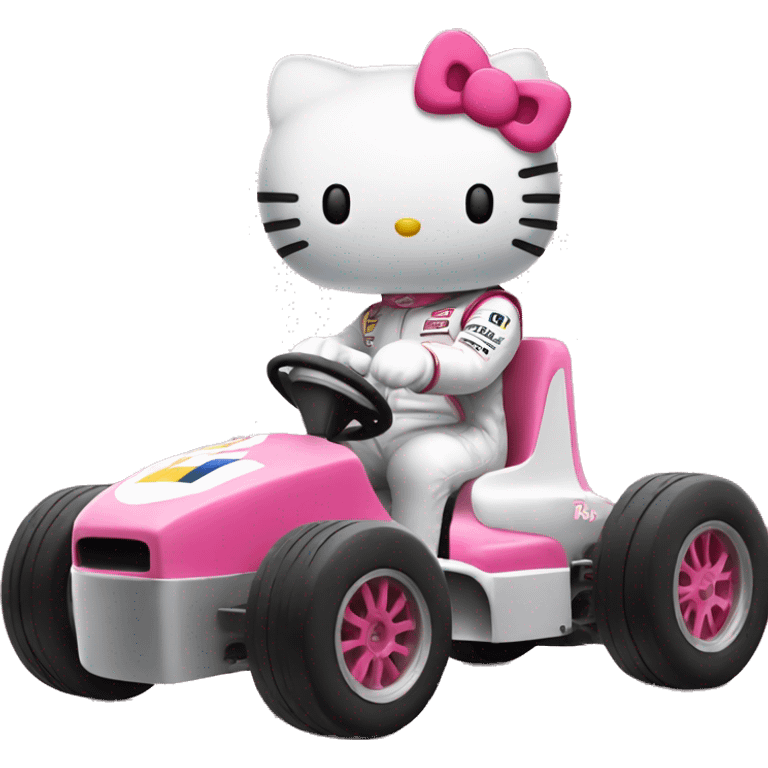 hello kitty driving f1  emoji