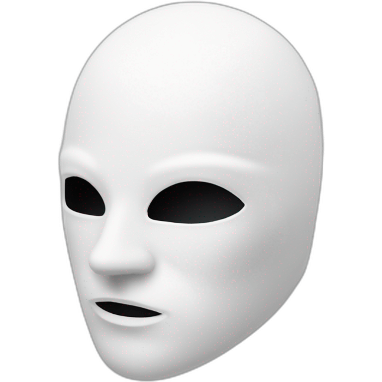 masque en blanc qui sourit et qui est dans un style futur emoji