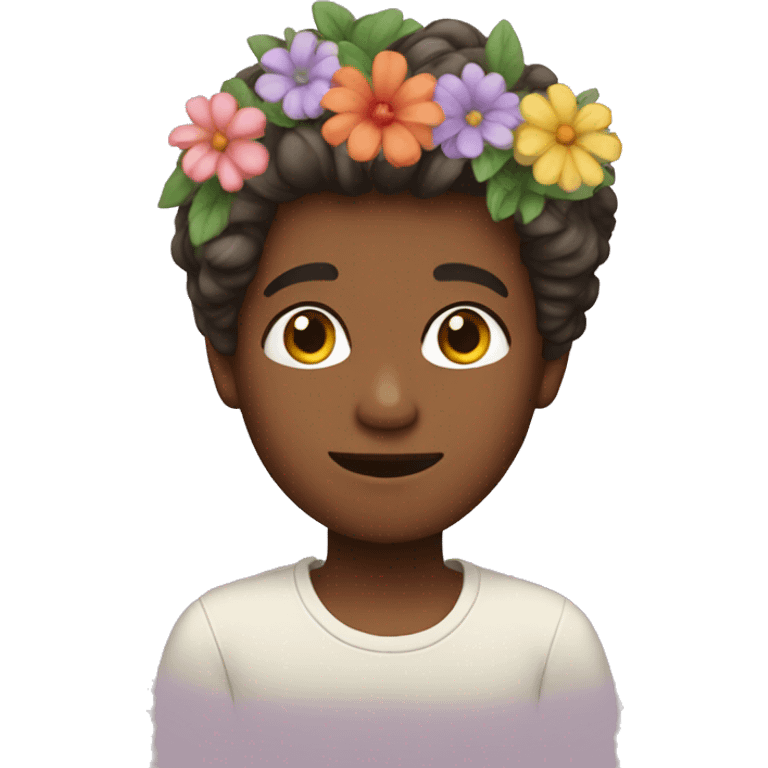 boys with flowers in hair emoji