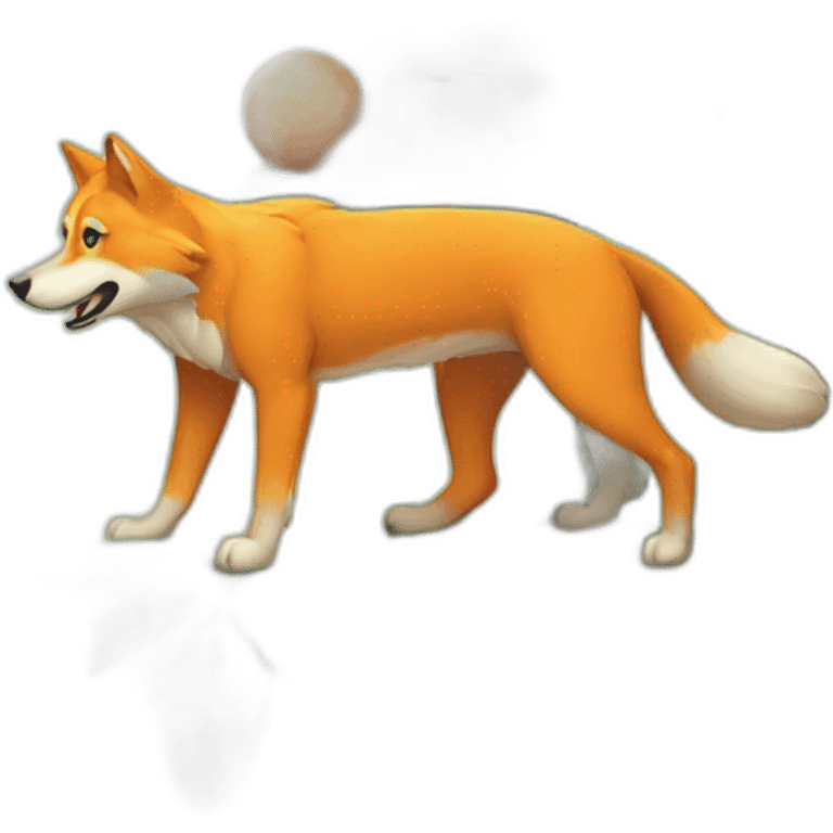 Orange climbing wolf emoji