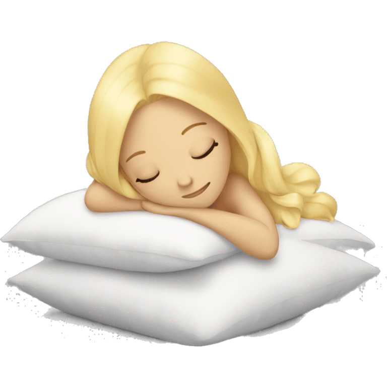 blonde sleeping on pillow emoji