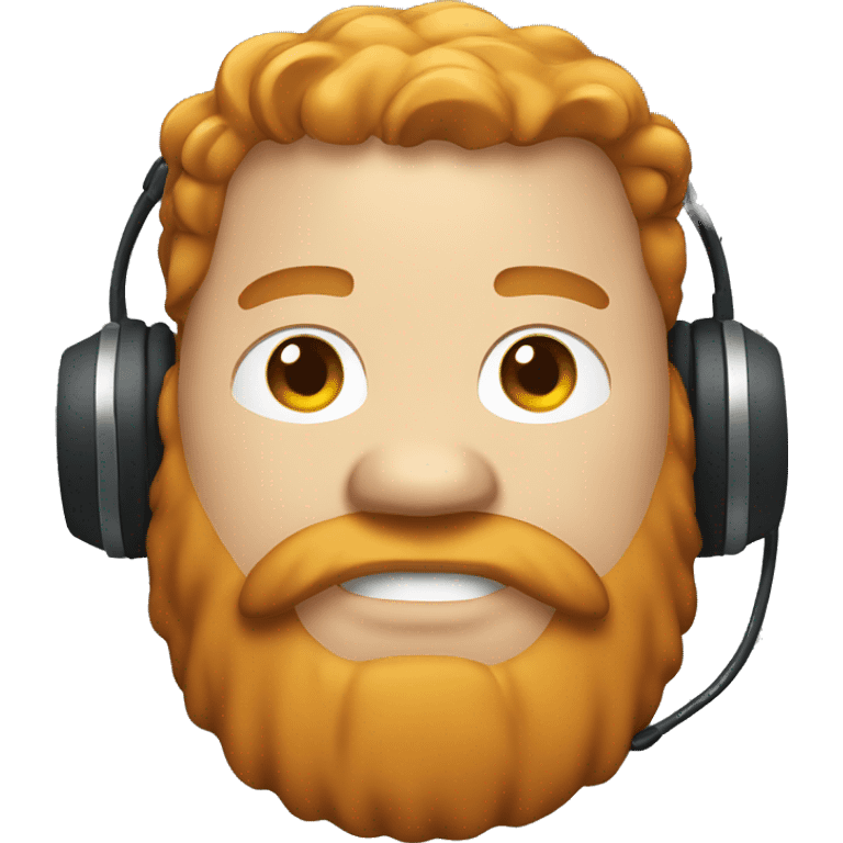 big fat man with ginger beard and headset emoji