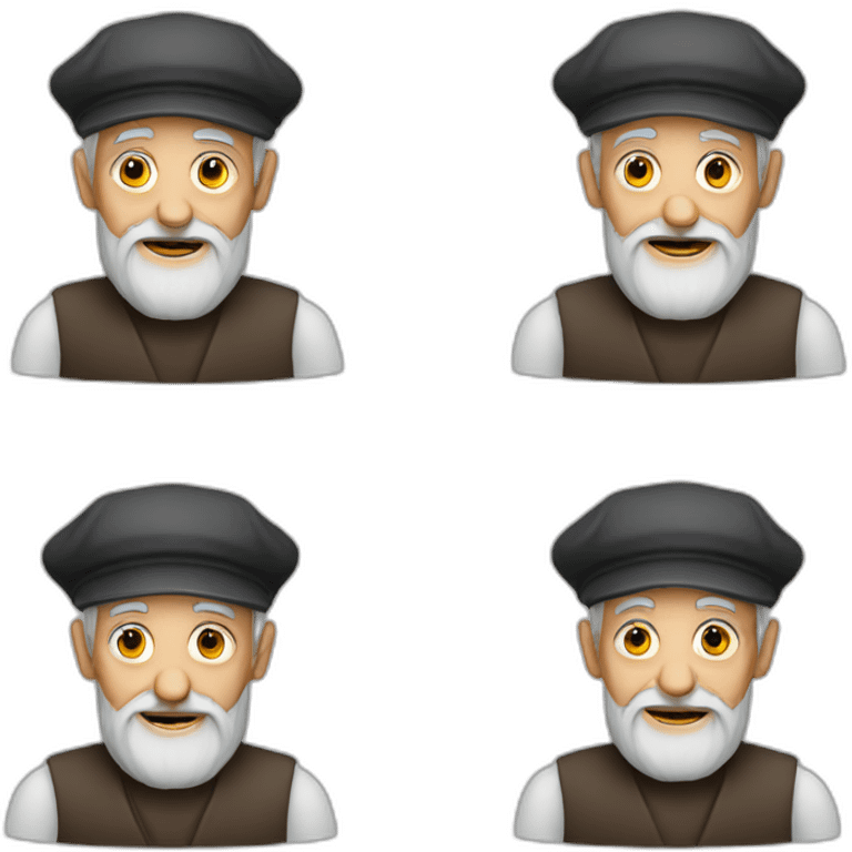 old jew with round cap emoji