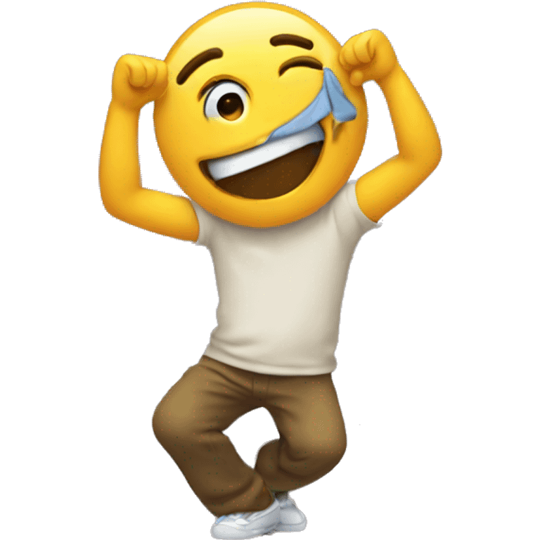 Emoji doing a dab emoji