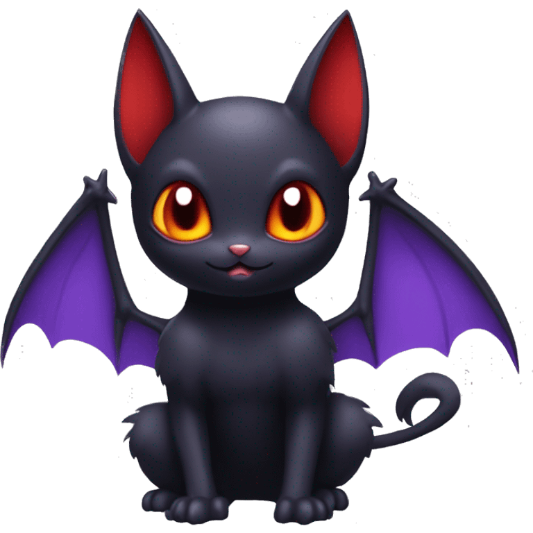 Cool Cute Edgy Dark Black Red Batty Chibi Noibat-Cat-Pokémon-Fakémon-hybrid emoji