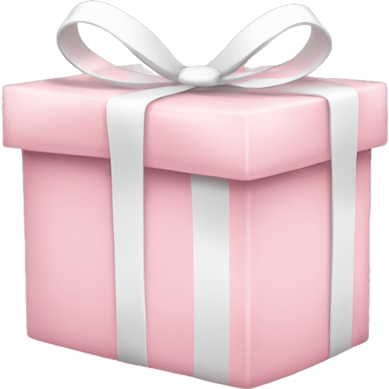 light pink christmas gift with white bow with snowflakes emoji