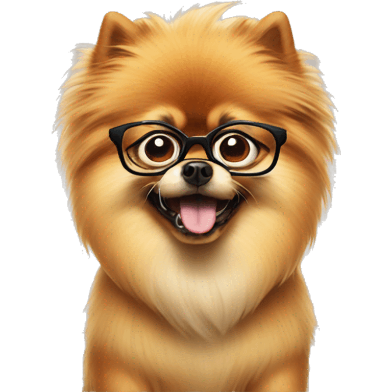 super angry mad pomeranian in glasses emoji