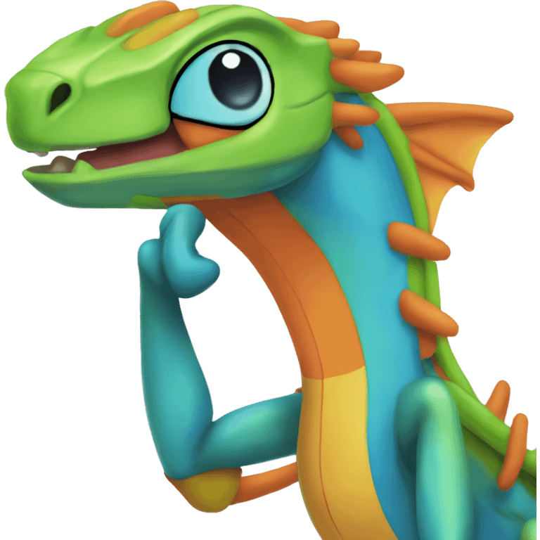 Blue and orange Flygon emoji