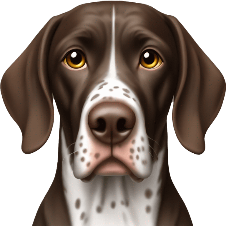 brown gsp dog French Pointer, dark brown roan with eyes, no white spots emoji