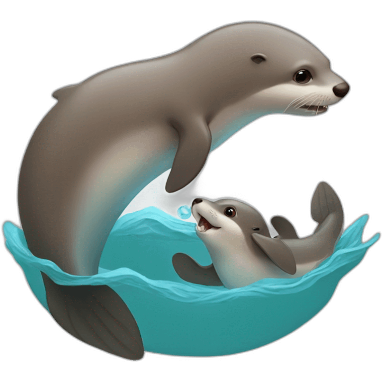 Loutre avec dophin emoji