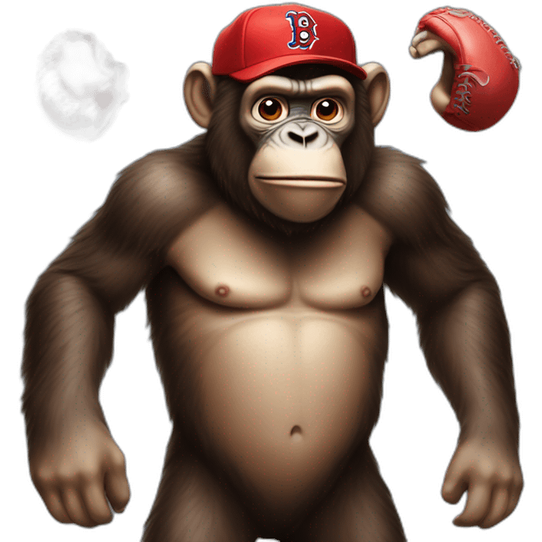 ape with a red sox cap emoji