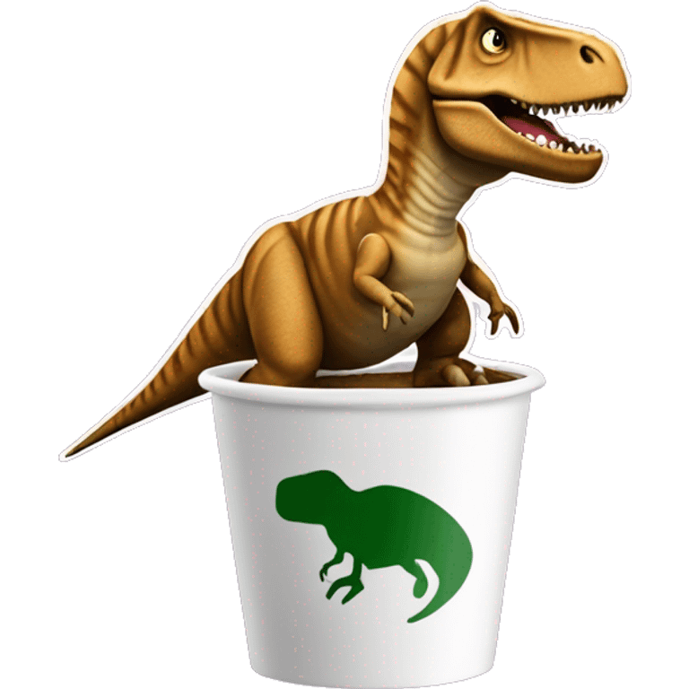 Gobelet starbuck sur t-Rex  emoji