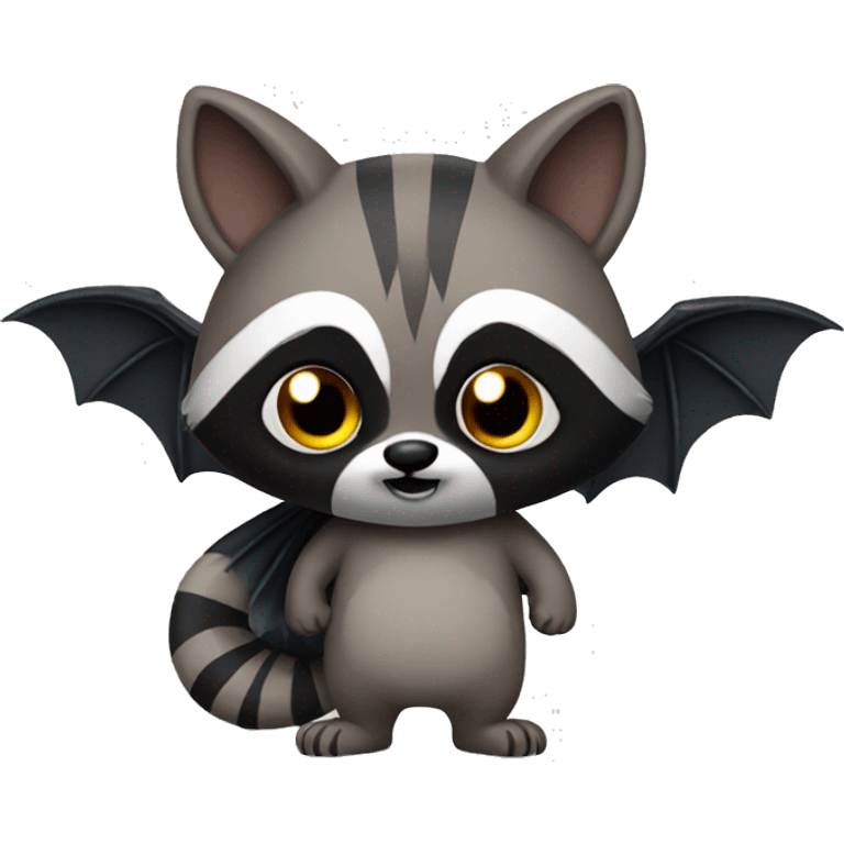 A raccoon with bat wings emoji