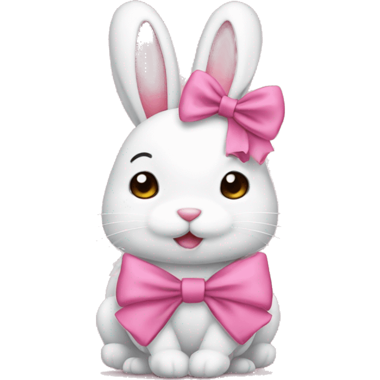 pink bow on bunny emoji